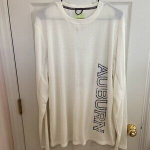 Under Armour Auburn distressed logo white waffle long-sleeve shirt (XL)